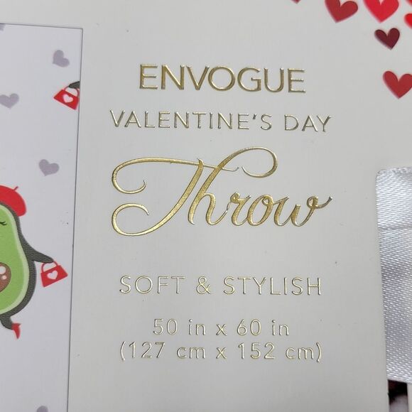 NEW AVOCADO COUPLE THICK PLUSH SOFT THROW BLANKET GUACAMOLE MAN WOMAN LOVE NWT - Picture 6 of 8